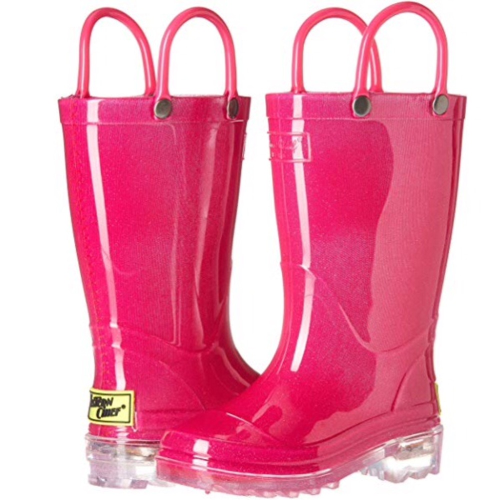 WESTERN CHIEF LIGHT UP PINK RAIN BOOTS NWOT
